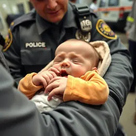 bebê salva por policiais