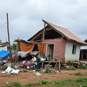 casa desaba e moradores são acolhidos em lares temporários