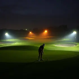 putting course iluminado