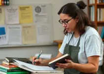 escritora usa livros autorais para ensinar alunos
