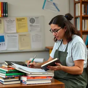 escritora usa livros autorais para ensinar alunos