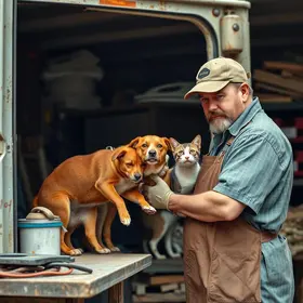 caminhoneiro constrói casinhas para animais
