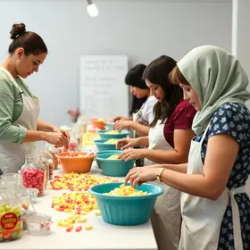 oficina de geração de renda com doces